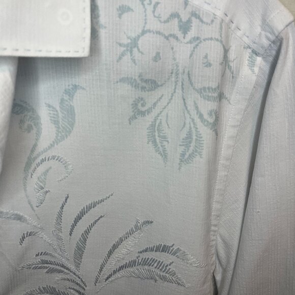 Tommy Bahama Long Sleeve Men's White Shirt with Embroidered Design Size Small - Picture 3 of 12